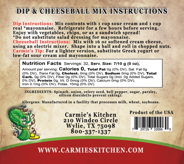 Fiesta Spinach Dip & Cheeseball Mix - Image 2