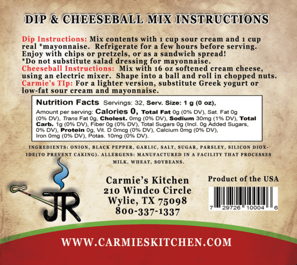 JR's Ranch Dip & Cheeseball Mix - Image 2