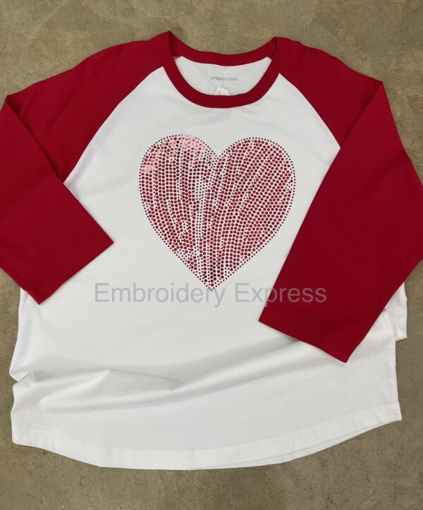 Spangle Heart 3/4 Sleeve Raglan