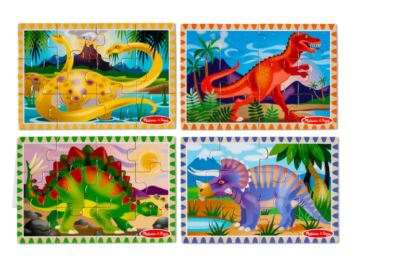 Dinosaur Wooden Jigsaw Puzzles in a Box - Dinosaurs